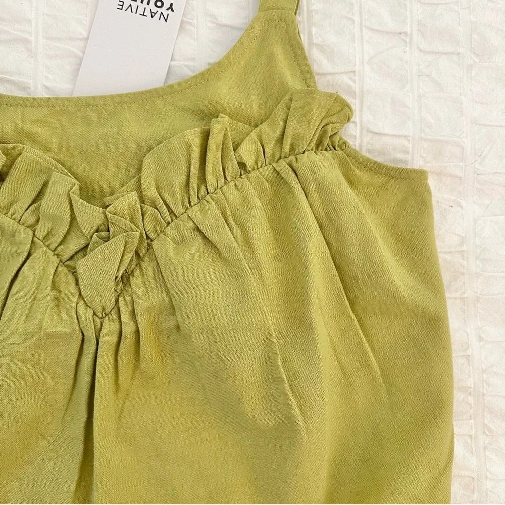 NWT Native Youth Verdi Linen Ruffle Tank - Picture 3 of 9